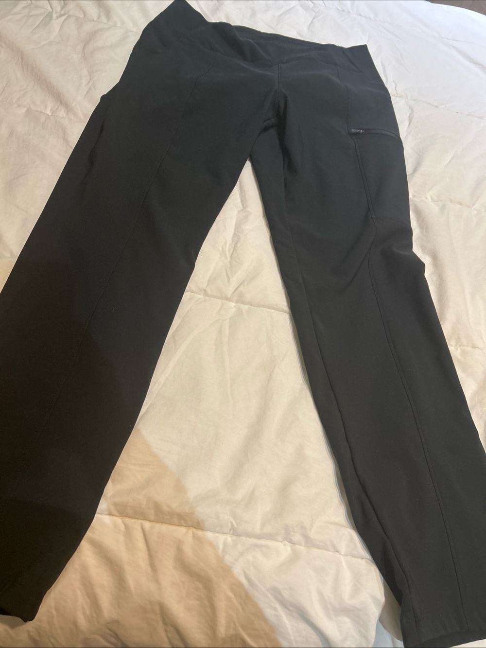 Columbia Pants Womens XL Black Softshell  Fleece Lined Hiking Pull On Outdoor